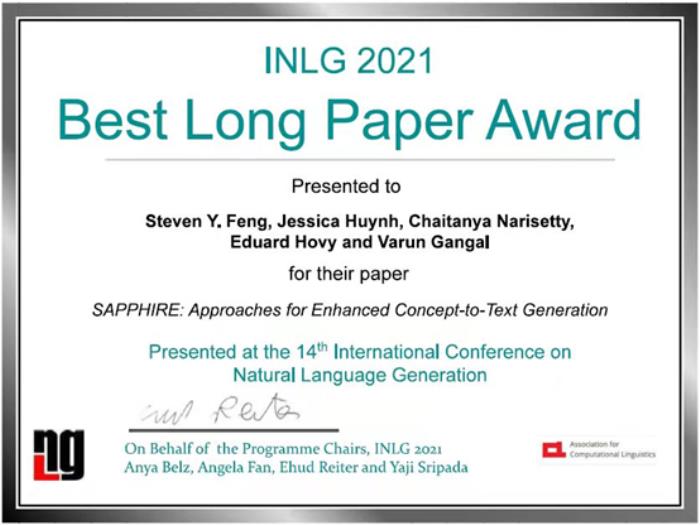 最新！NLG頂會(huì)INLG2021最佳長(zhǎng)論文出爐！一作華人學(xué)生代表出席今晚INLG