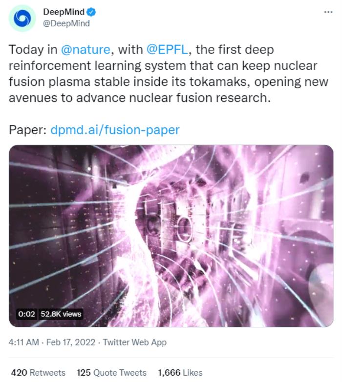 DeepMind用深度強化學習研究“人造太陽”！據說這是秘密進行了3年的工作
