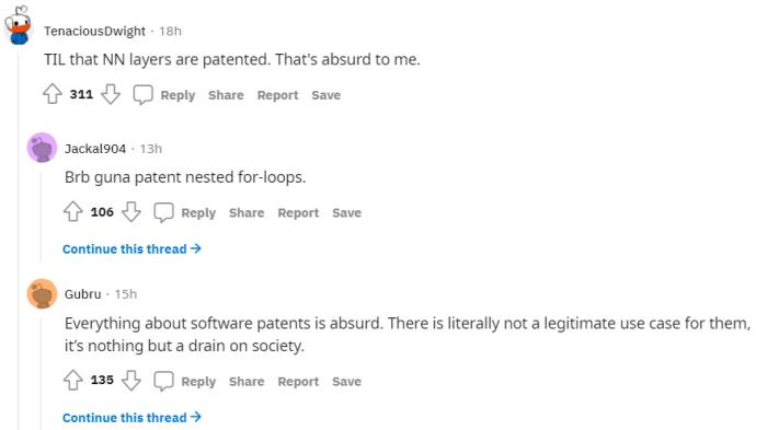 谷歌接二連三申請AI專利，Pytorch該不該想想侵權的事兒？ | reddit熱帖