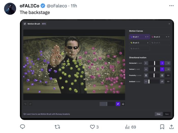 AI視頻可控性高能進化！復刻《黑客帝國》經典鏡頭只需筆刷