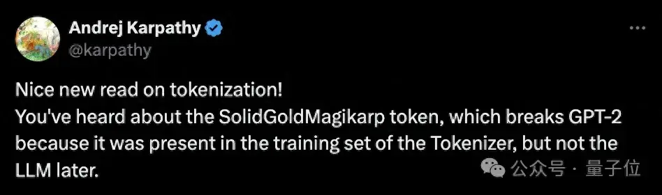 大神Karpathy強推,分詞領域必讀:自動釣魚讓大模型“發瘋”的token,來自Transformer作者創業公司