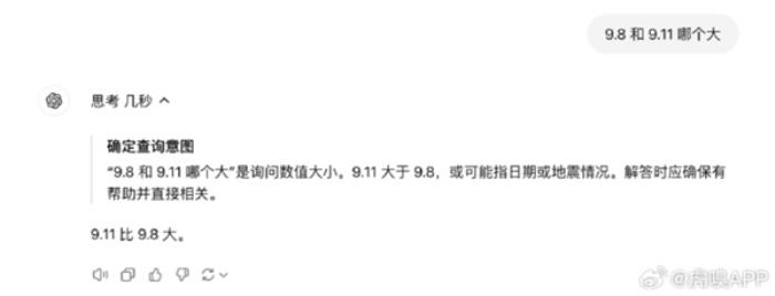 號稱博士生水準！OpenAI最新模型仍分不出9.11和9.8哪個大