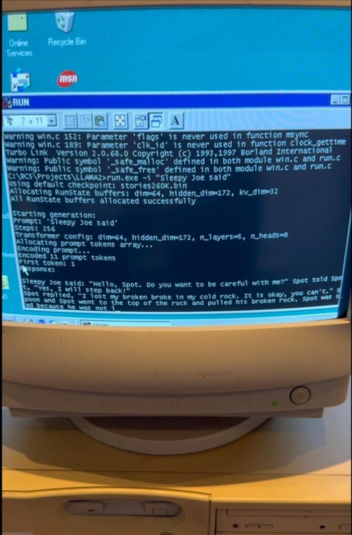 奔騰2 CPU+128MB內存成功運行Llama大模型：速度還挺快