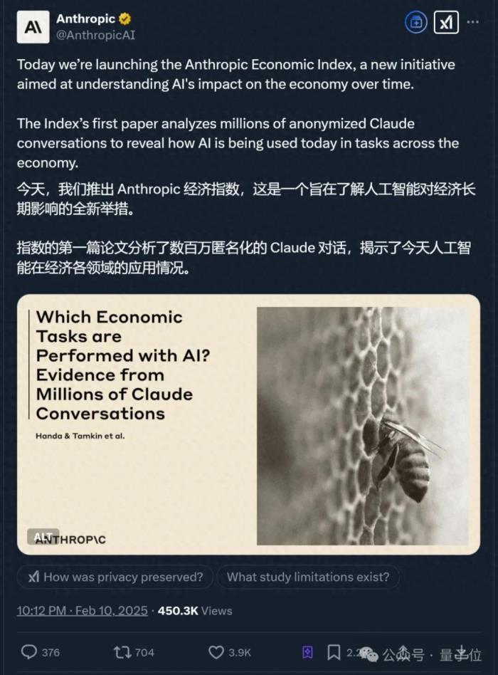 Claude團隊:用400萬條對話分析AI對經濟的長期影響