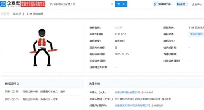 宇樹申請春晚機器人圖形商標 扭秧歌機器人造型神還原