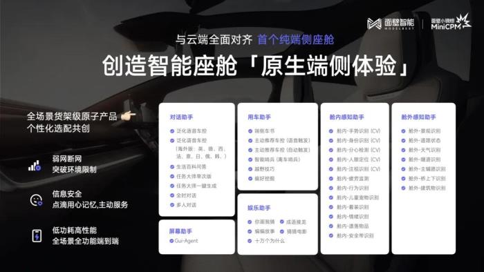 面壁發布首個純端側智能助手,構建汽車超性能端側大腦